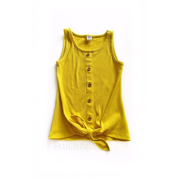 Old Navy Other - Old Navy Yellow Ribbed Tie Front Tank Top S 6/7